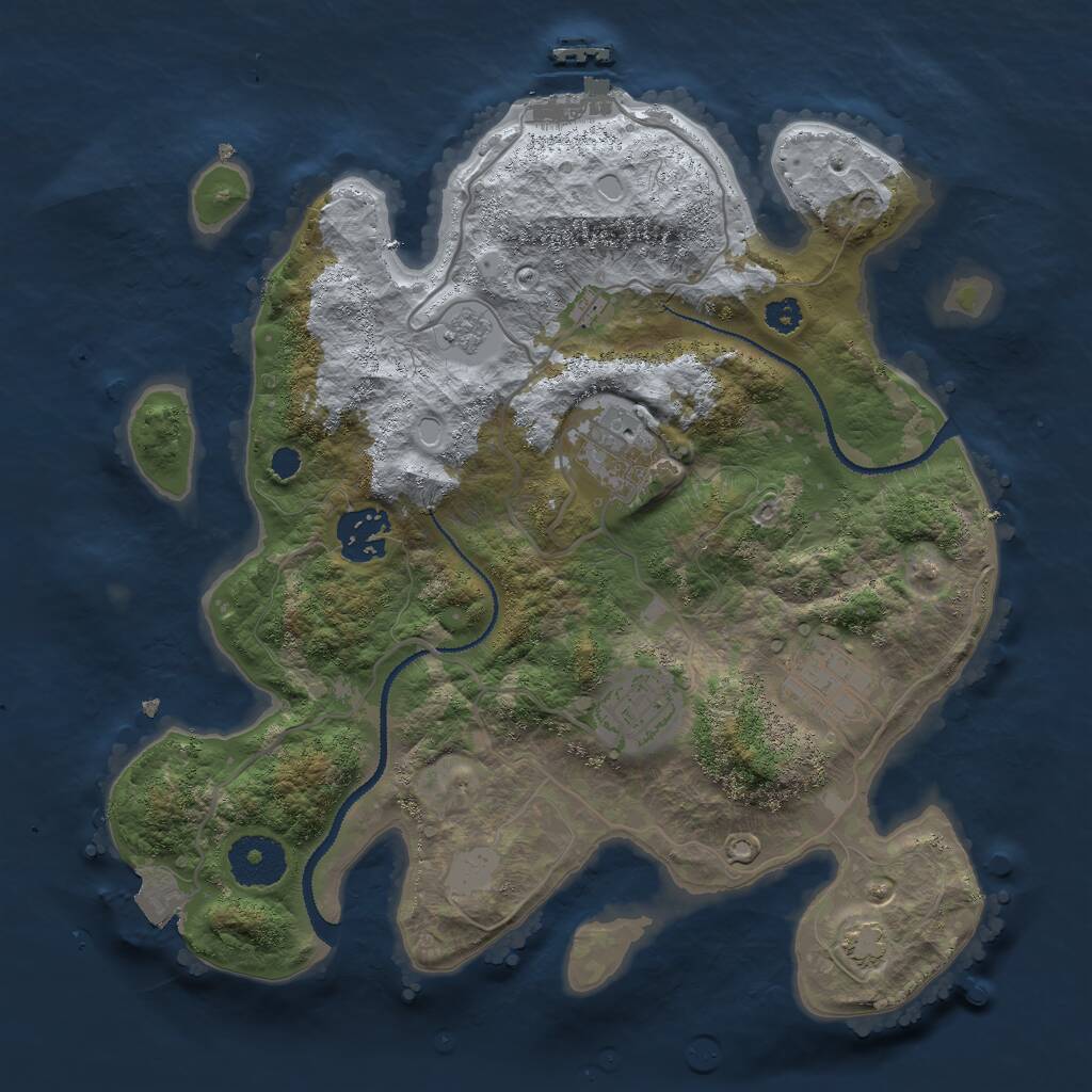 Rust Map: Procedural Map, Size: 3000, Seed: 160691630, 8 Monuments
