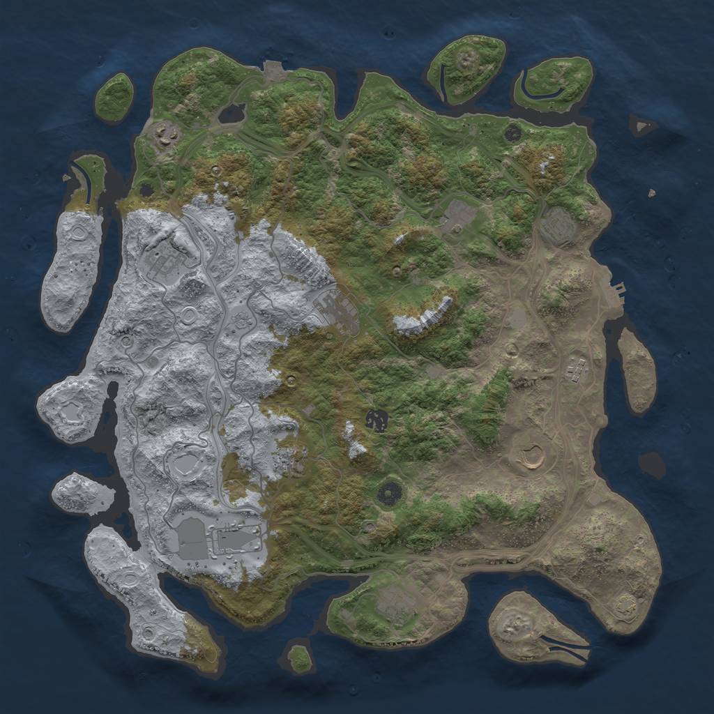 Rust Map: Procedural Map, Size: 4500, Seed: 1431, 18 Monuments