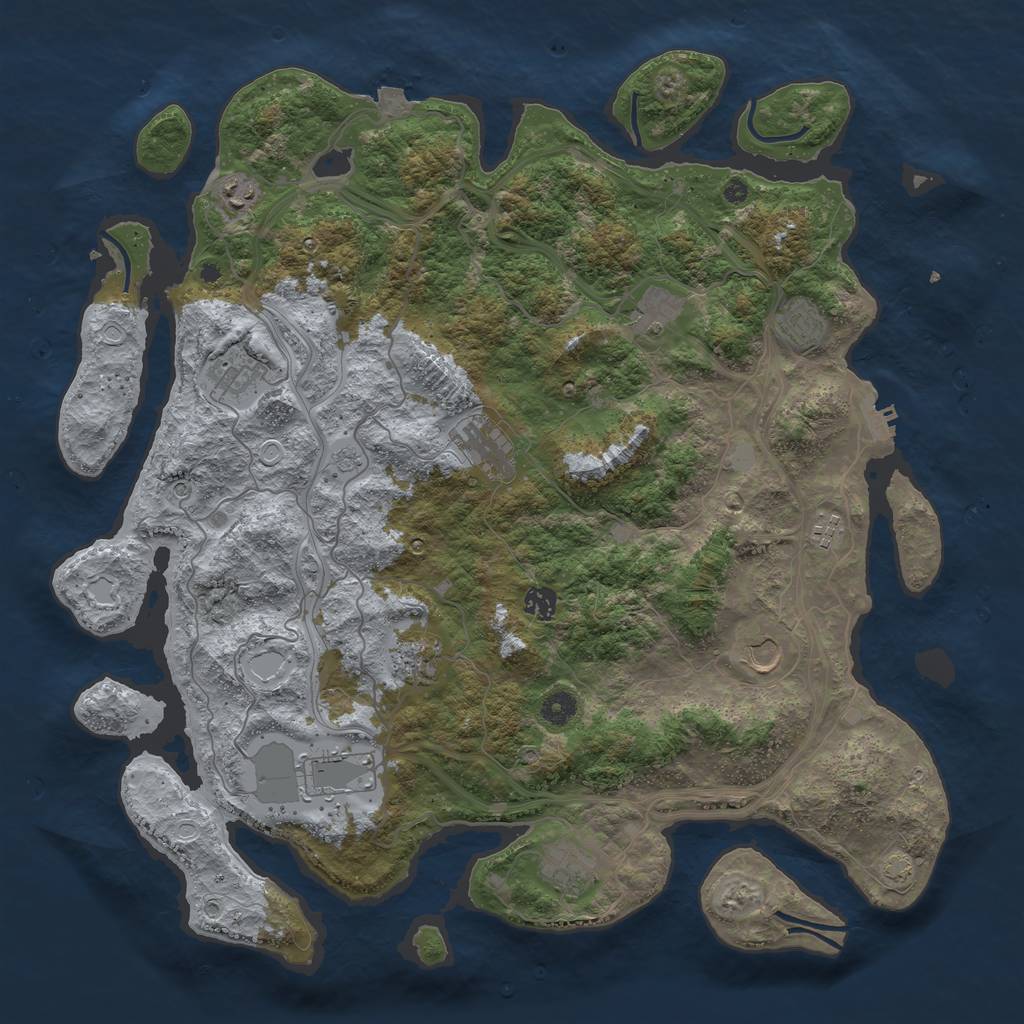 Rust Map: Procedural Map, Size: 4500, Seed: 1431, 18 Monuments