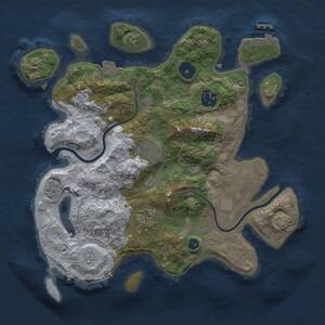 Thumbnail Rust Map: Procedural Map, Size: 3000, Seed: 8453971, 9 Monuments