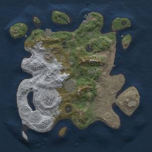 Thumbnail Rust Map: Procedural Map, Size: 3000, Seed: 8453971, 12 Monuments