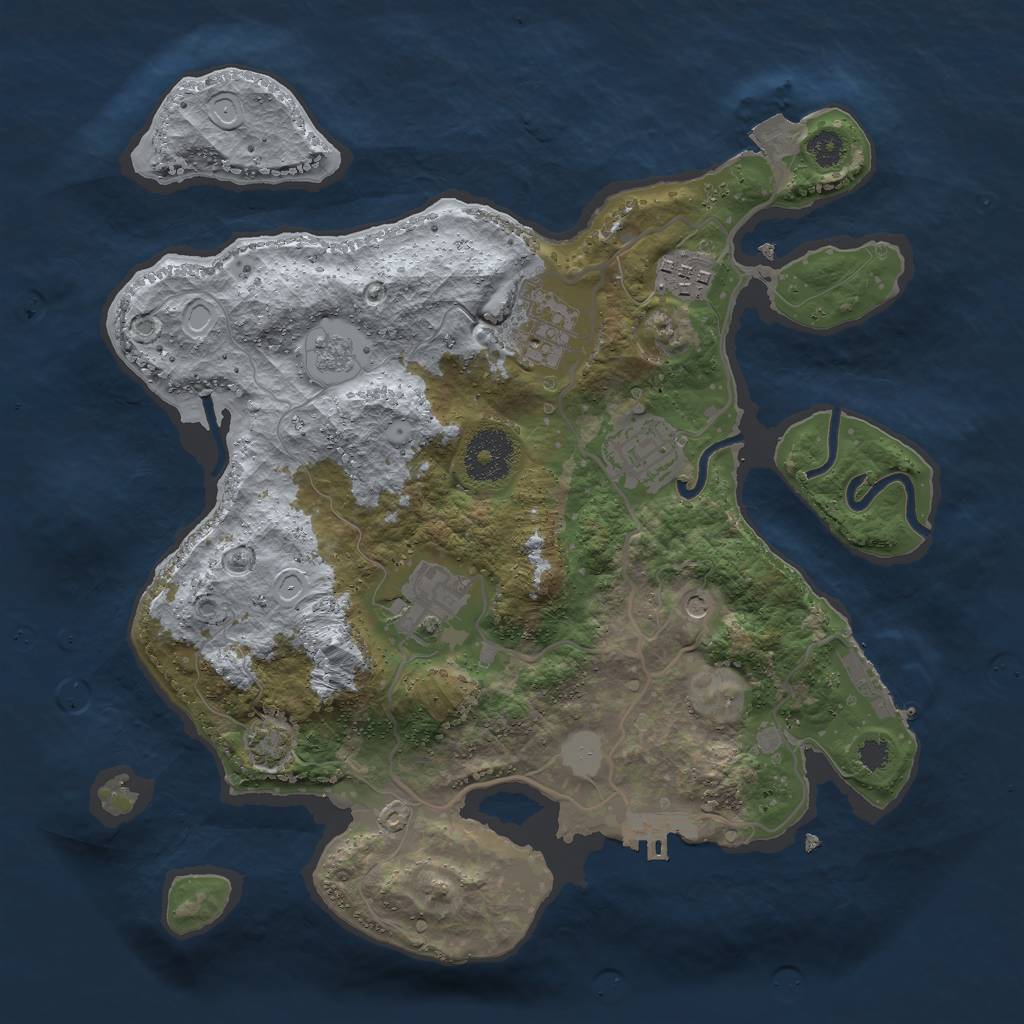 Rust Map: Procedural Map, Size: 3000, Seed: 350446956, 12 Monuments
