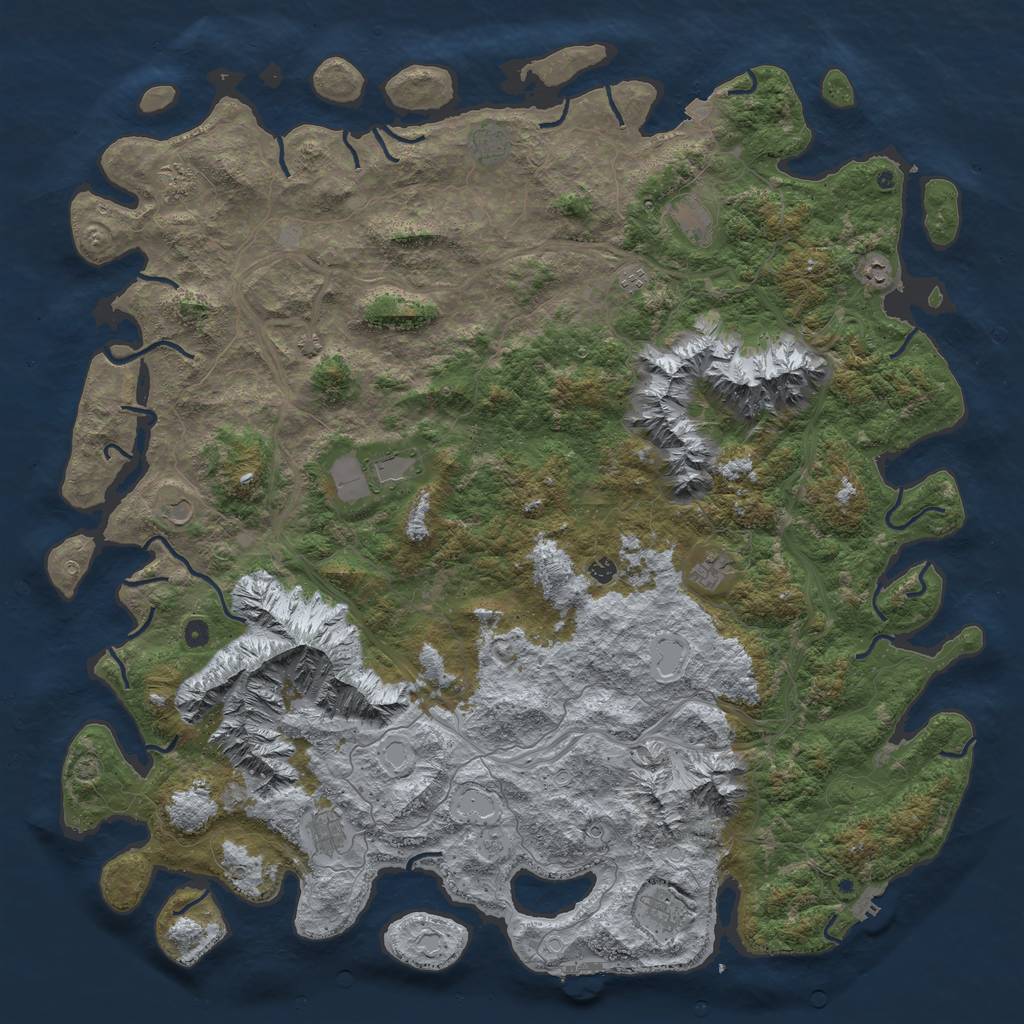 Rust Map: Procedural Map, Size: 6000, Seed: 24138985, 19 Monuments