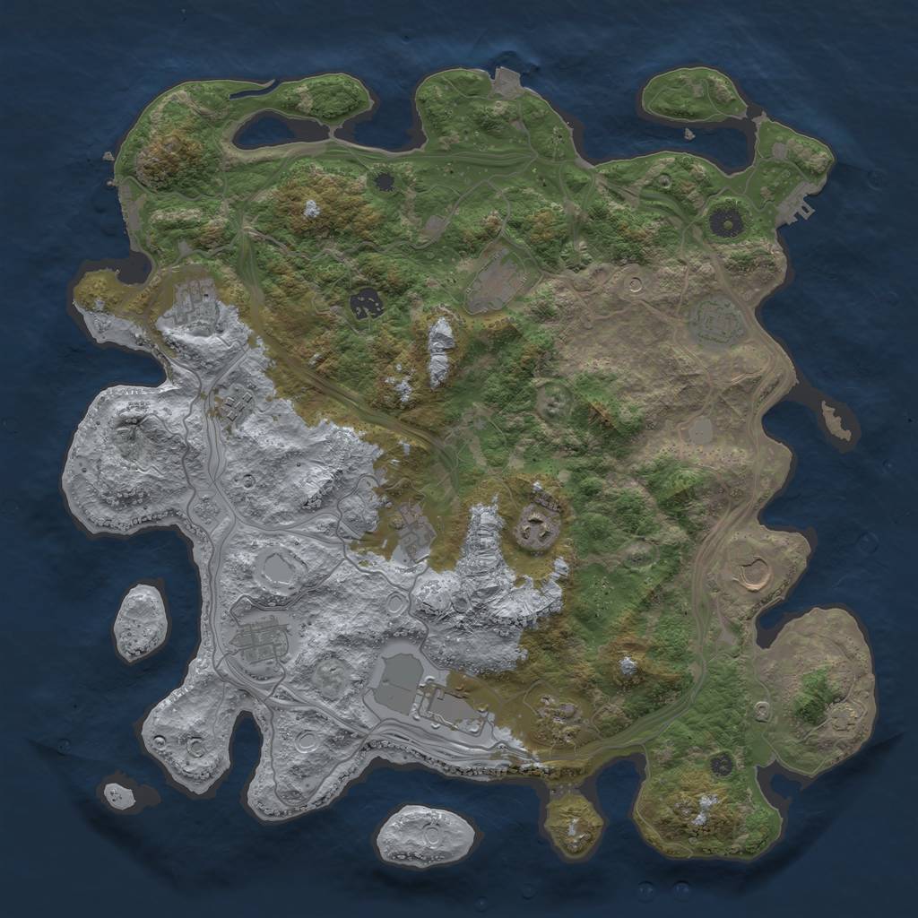 Rust Map: Procedural Map, Size: 4250, Seed: 1064964050, 19 Monuments