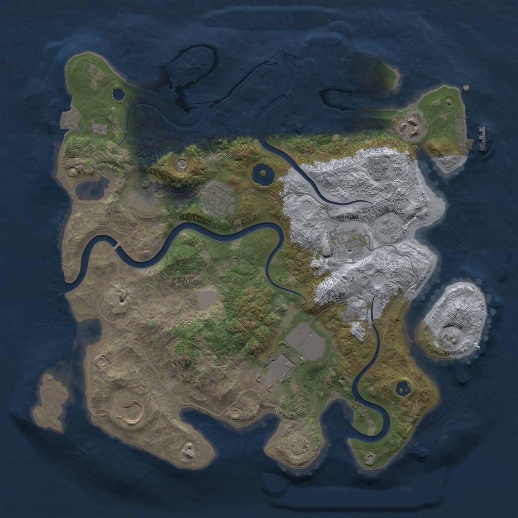 Rust Map: Procedural Map, Size: 3500, Seed: 9602040, 13 Monuments