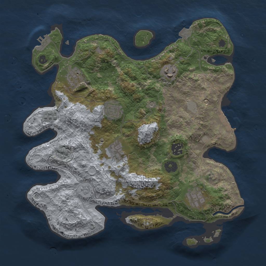 Rust Map: Procedural Map, Size: 3200, Seed: 2131, 14 Monuments