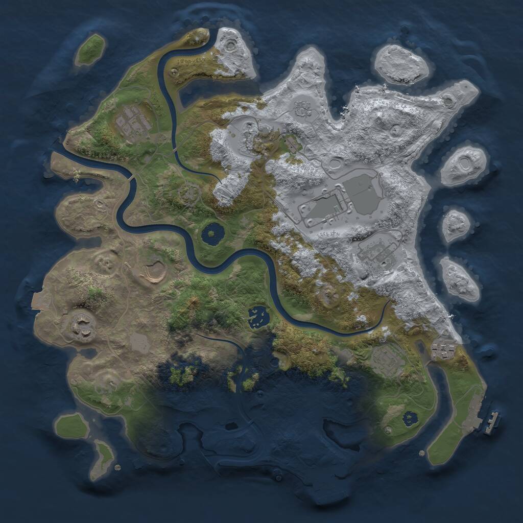 Rust Map: Procedural Map, Size: 3500, Seed: 329386000, 15 Monuments