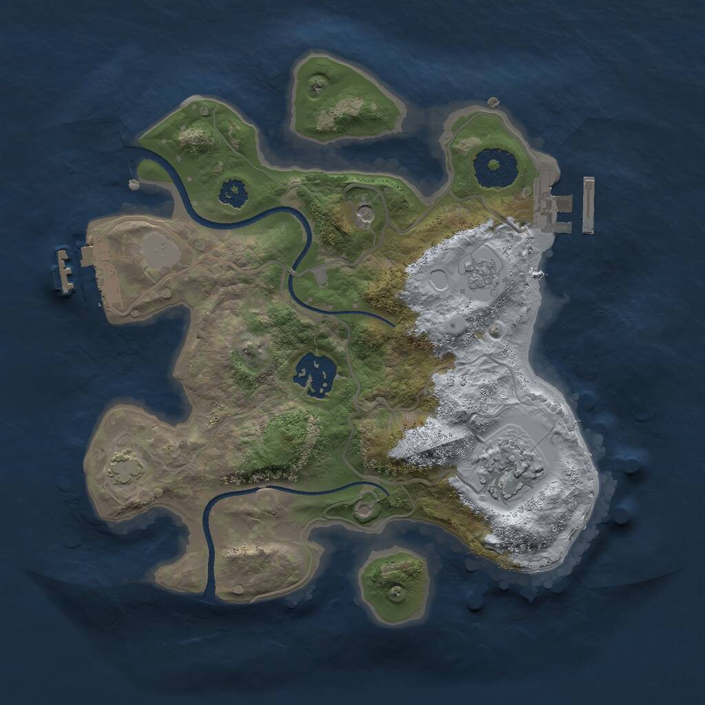 Rust Map: Procedural Map, Size: 2500, Seed: 10210123, 8 Monuments