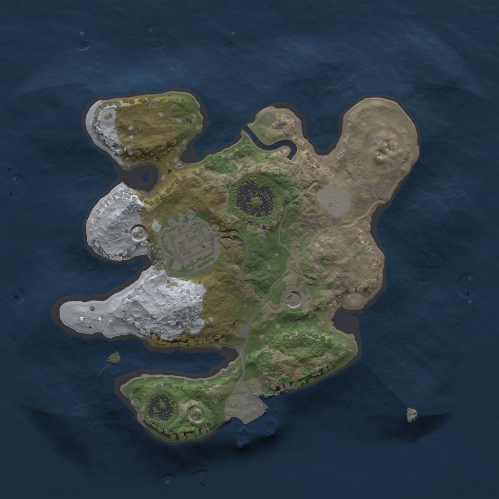 Rust Map: Procedural Map, Size: 2000, Seed: 2041660838, 5 Monuments