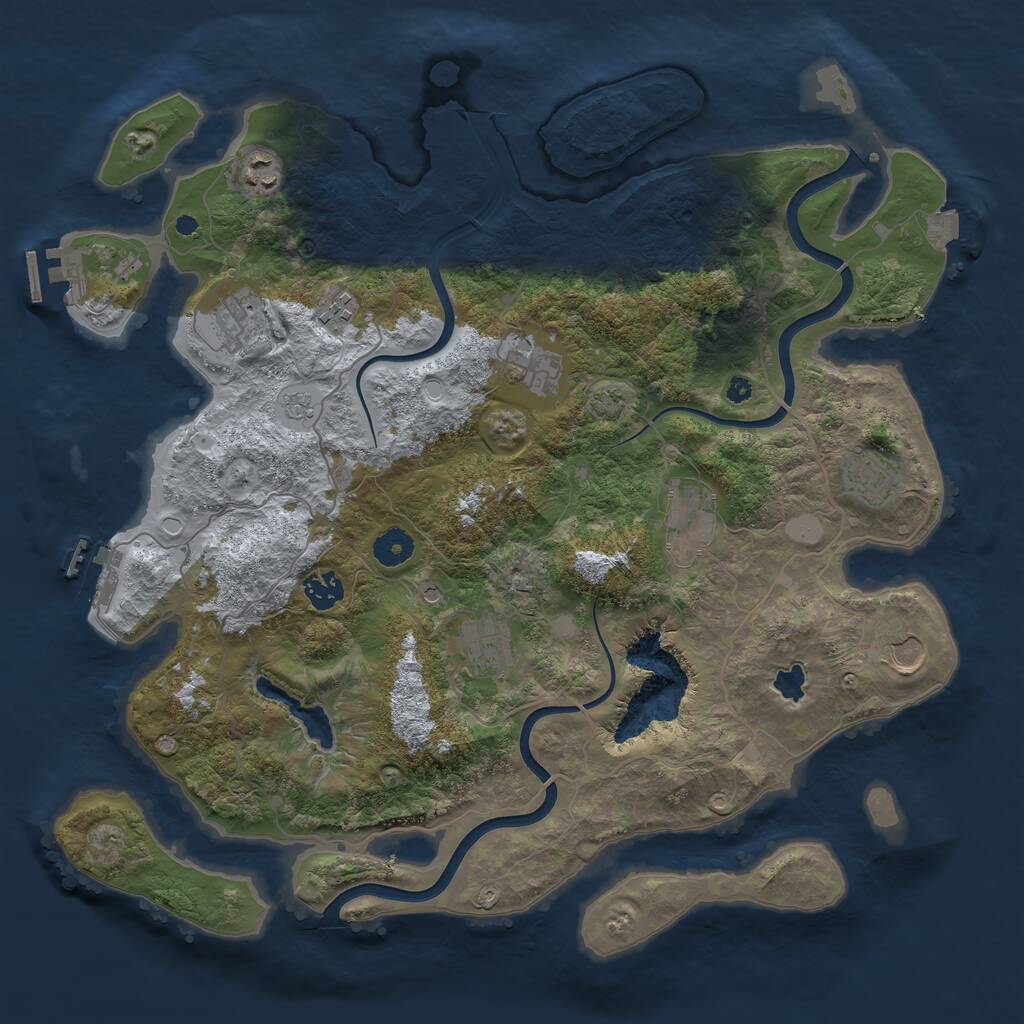 Rust Map: Procedural Map, Size: 4000, Seed: 1813033154, 15 Monuments