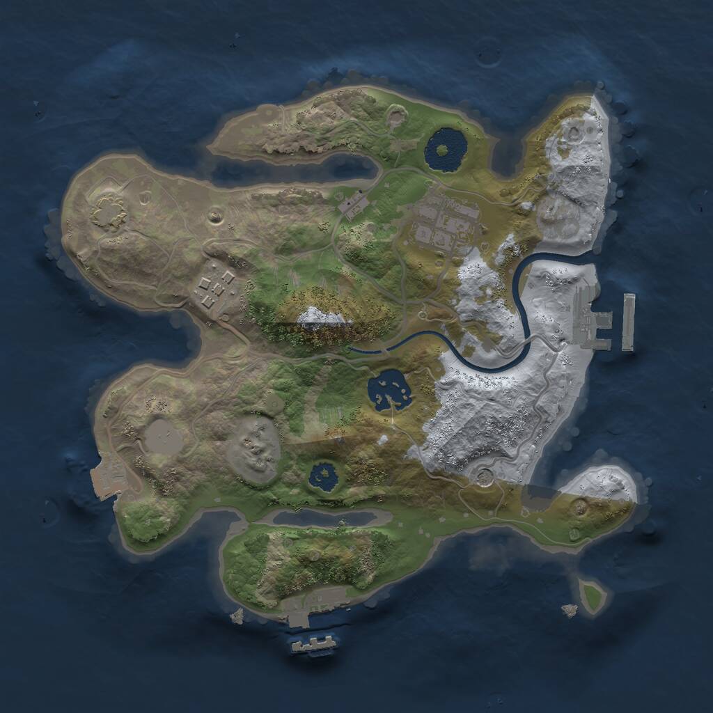 Rust Map: Procedural Map, Size: 2500, Seed: 101909961, 8 Monuments