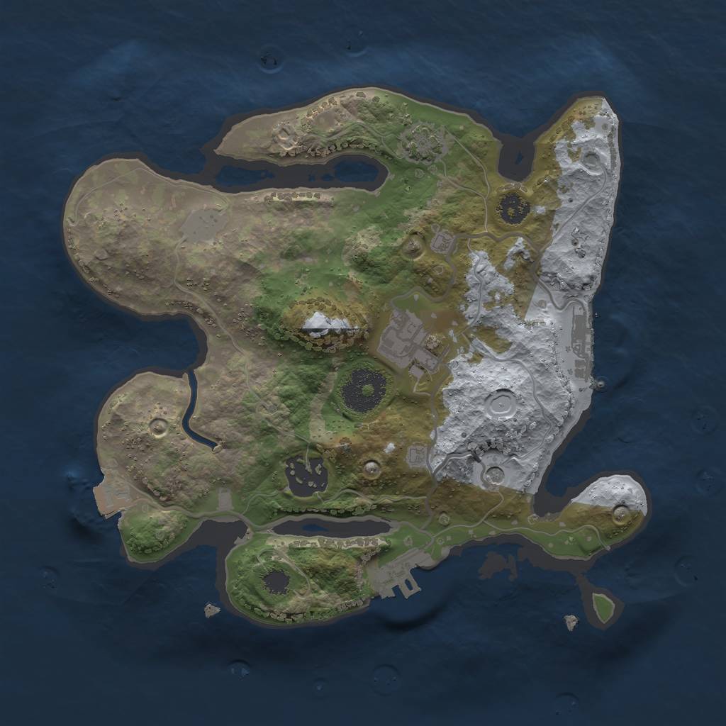 Rust Map: Procedural Map, Size: 2500, Seed: 101909961, 9 Monuments