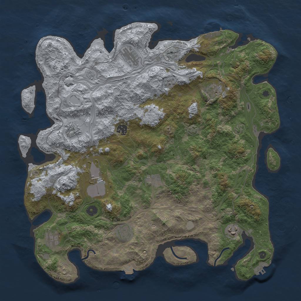 Rust Map: Procedural Map, Size: 4250, Seed: 120217201, 18 Monuments