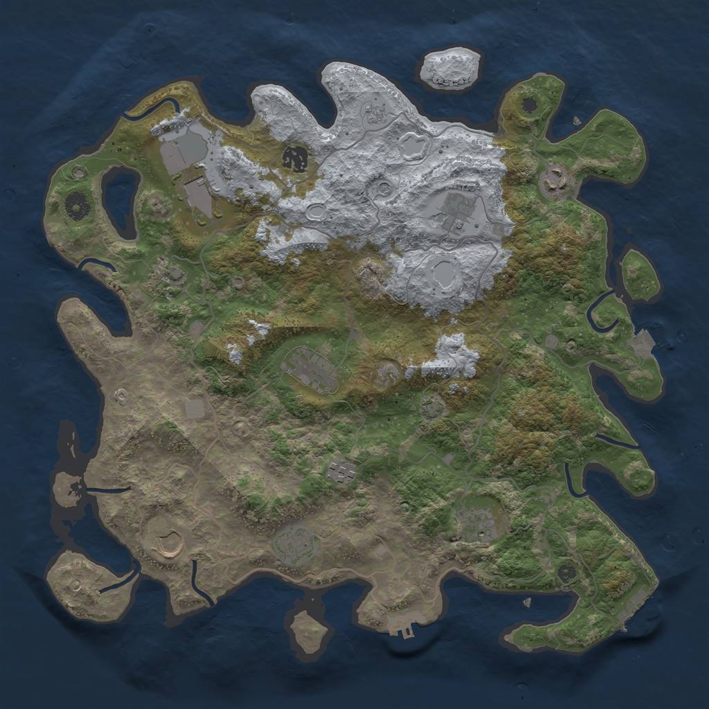 Rust Map: Procedural Map, Size: 4000, Seed: 40109, 18 Monuments