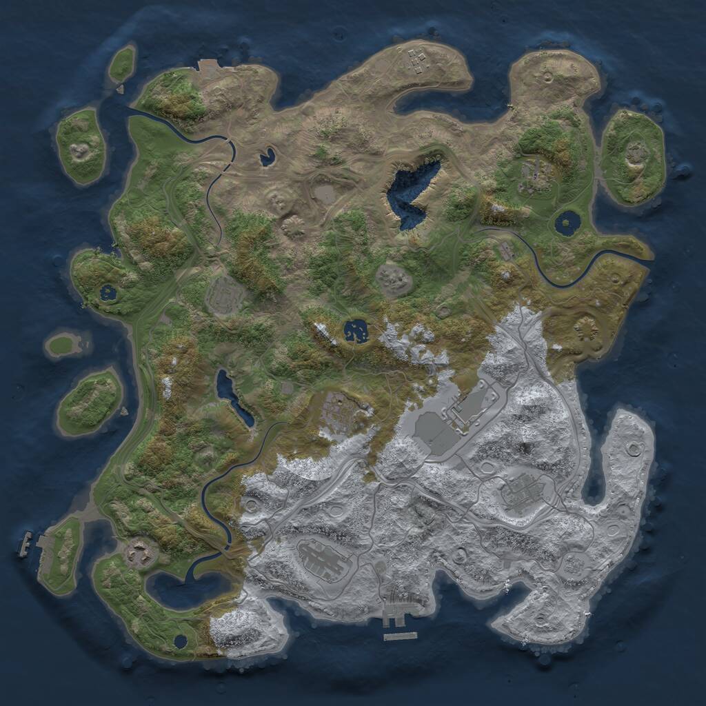 Rust Map: Procedural Map, Size: 4250, Seed: 605266884, 15 Monuments
