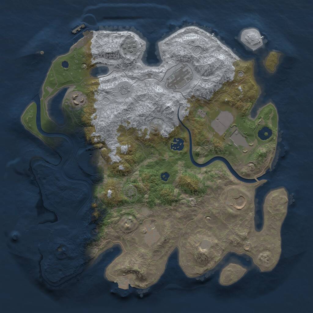 Rust Map: Procedural Map, Size: 3500, Seed: 91439, 14 Monuments