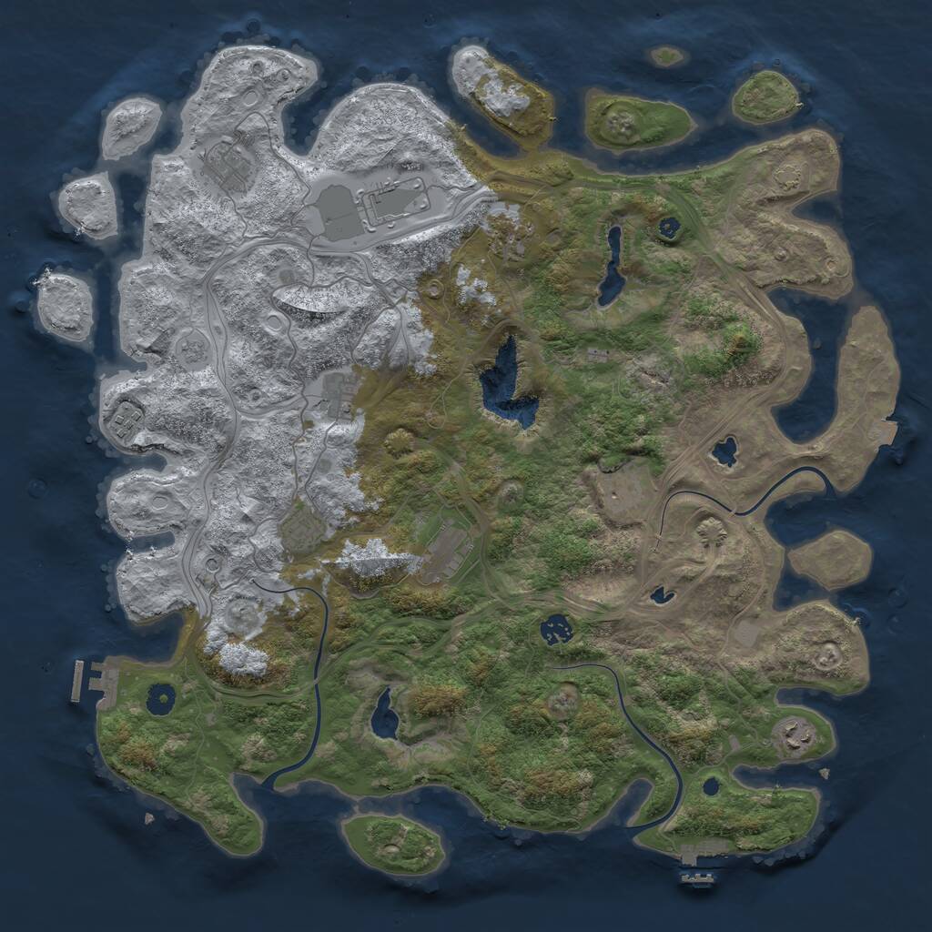 Rust Map: Procedural Map, Size: 4500, Seed: 58914, 16 Monuments