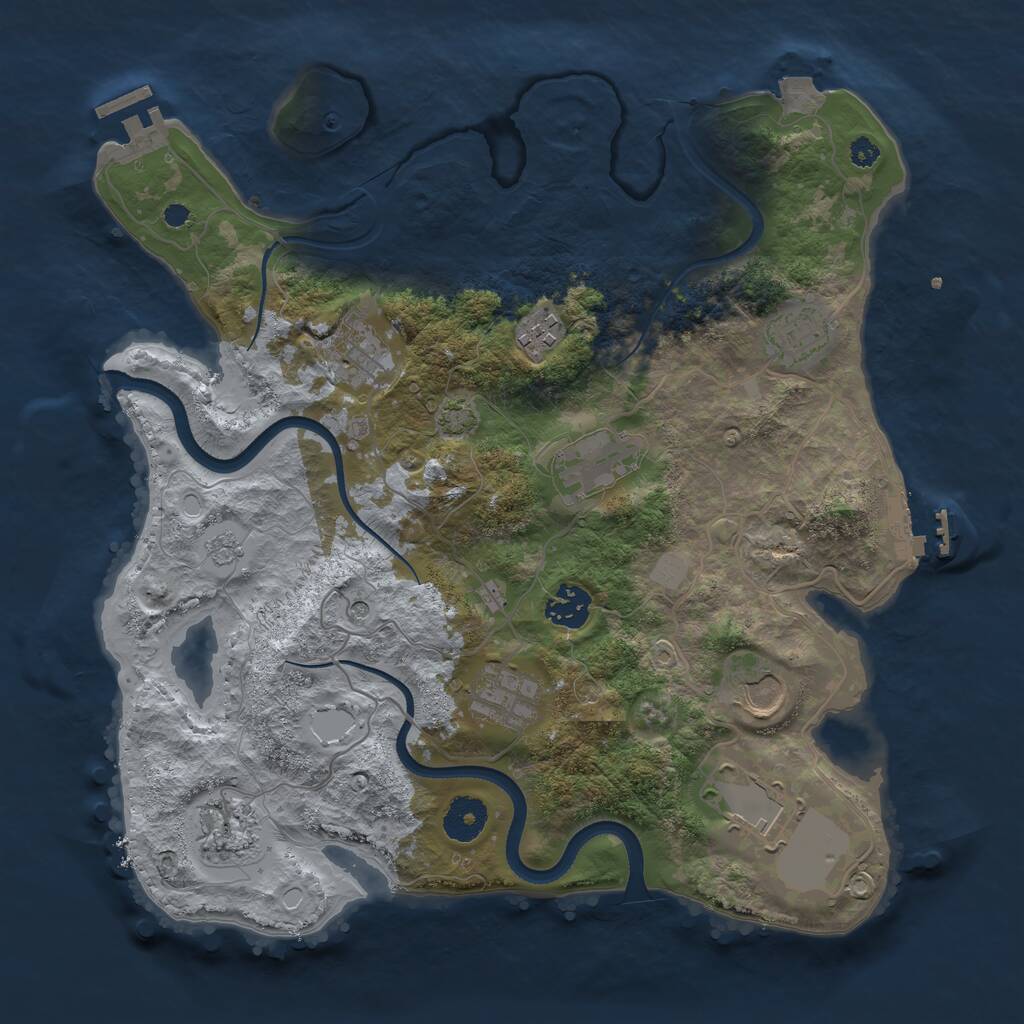 Rust Map: Procedural Map, Size: 3500, Seed: 431973874, 15 Monuments