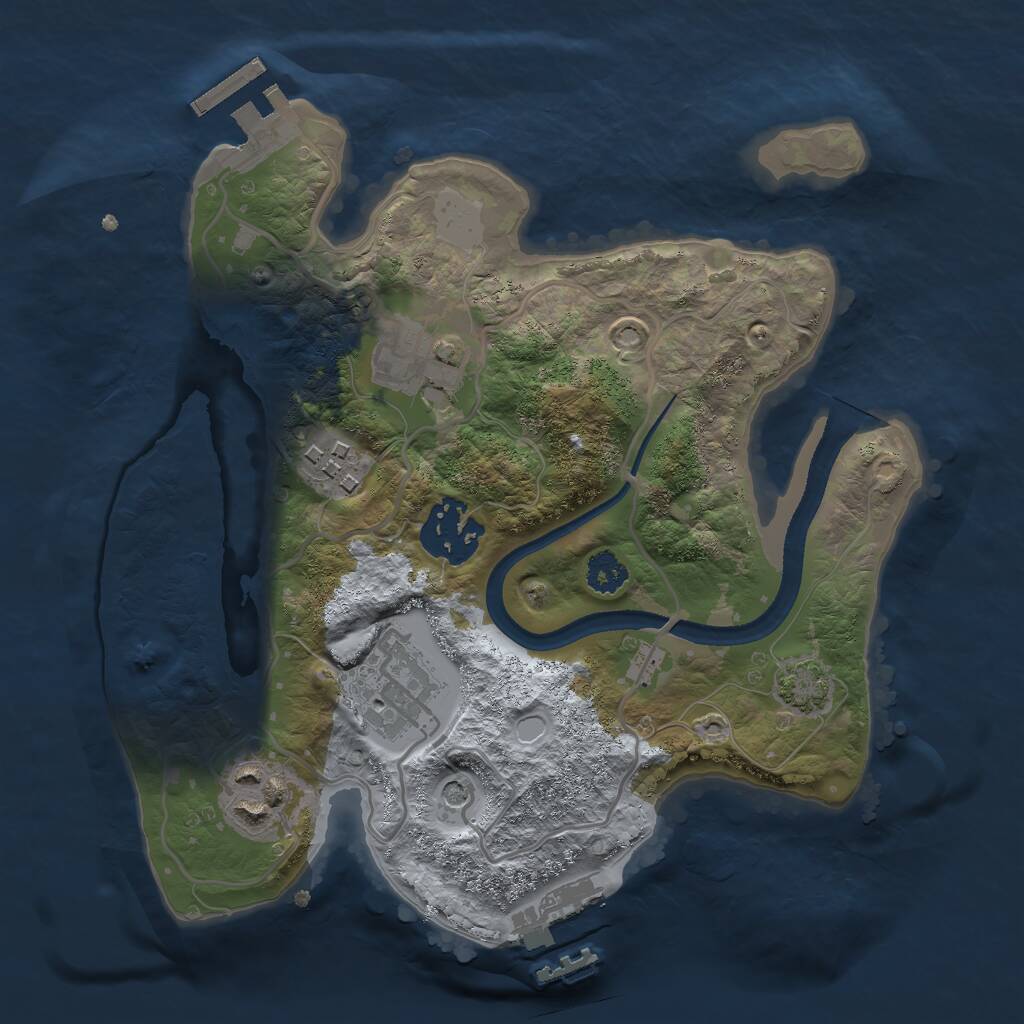 Rust Map: Procedural Map, Size: 2500, Seed: 531144069, 10 Monuments