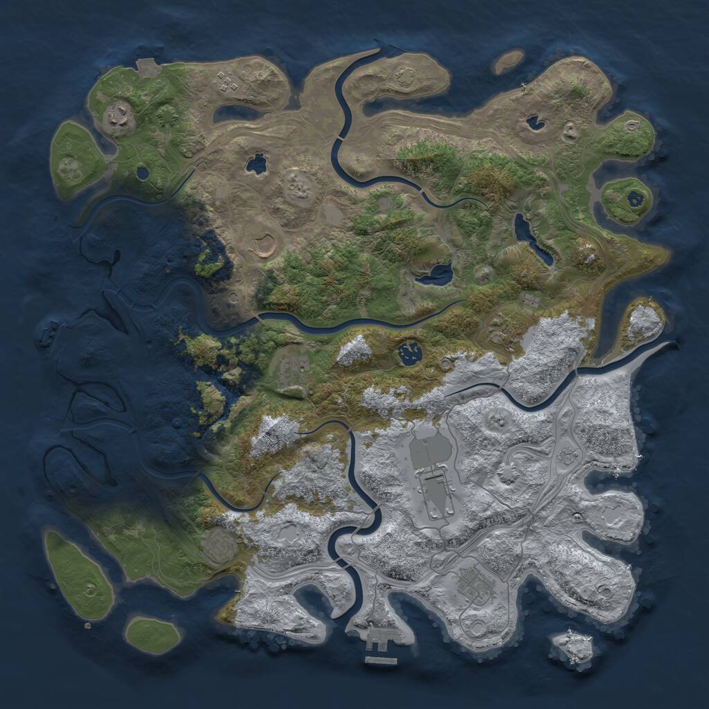 Rust Map: Procedural Map, Size: 4500, Seed: 63279, 15 Monuments