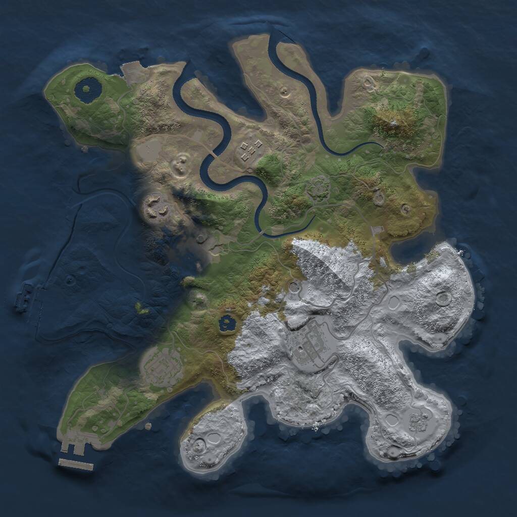 Rust Map: Procedural Map, Size: 3000, Seed: 29257, 11 Monuments