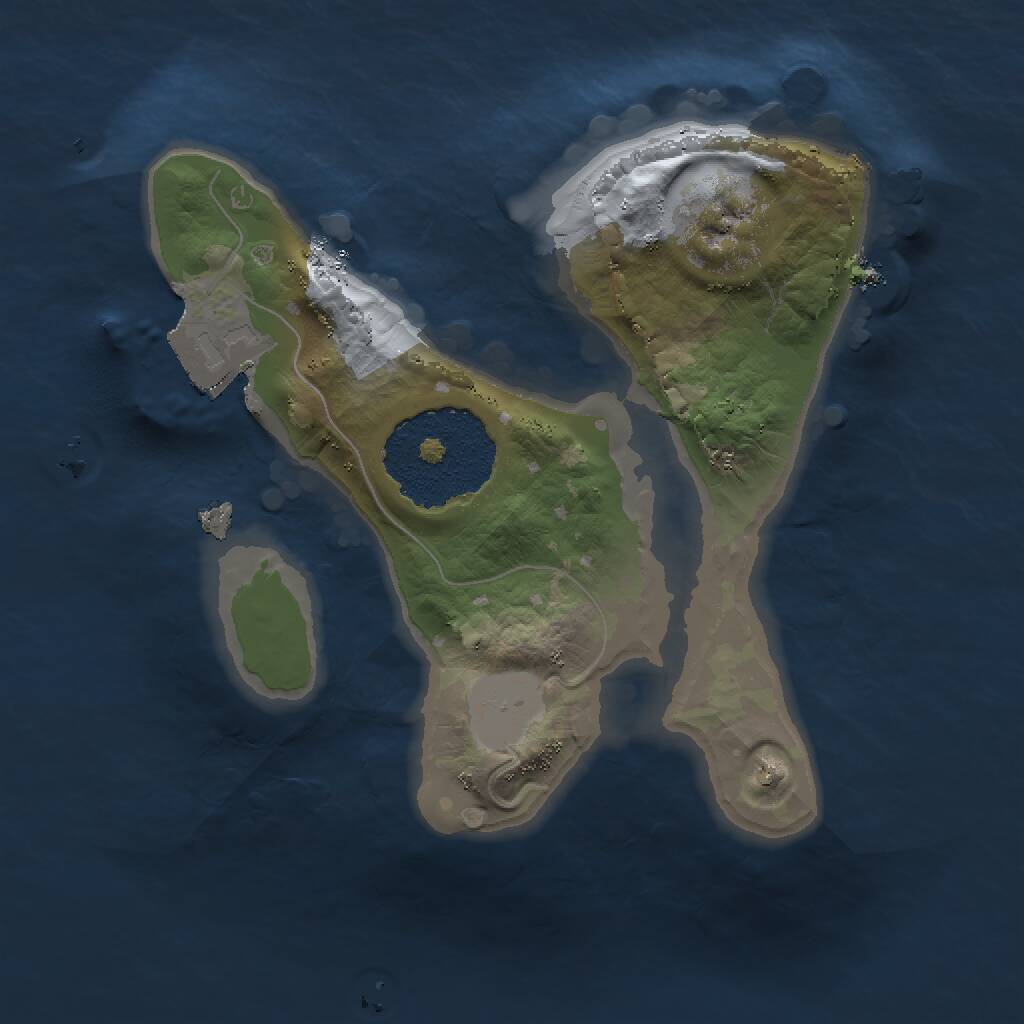 Rust Map: Procedural Map, Size: 1500, Seed: 500000, 1 Monuments