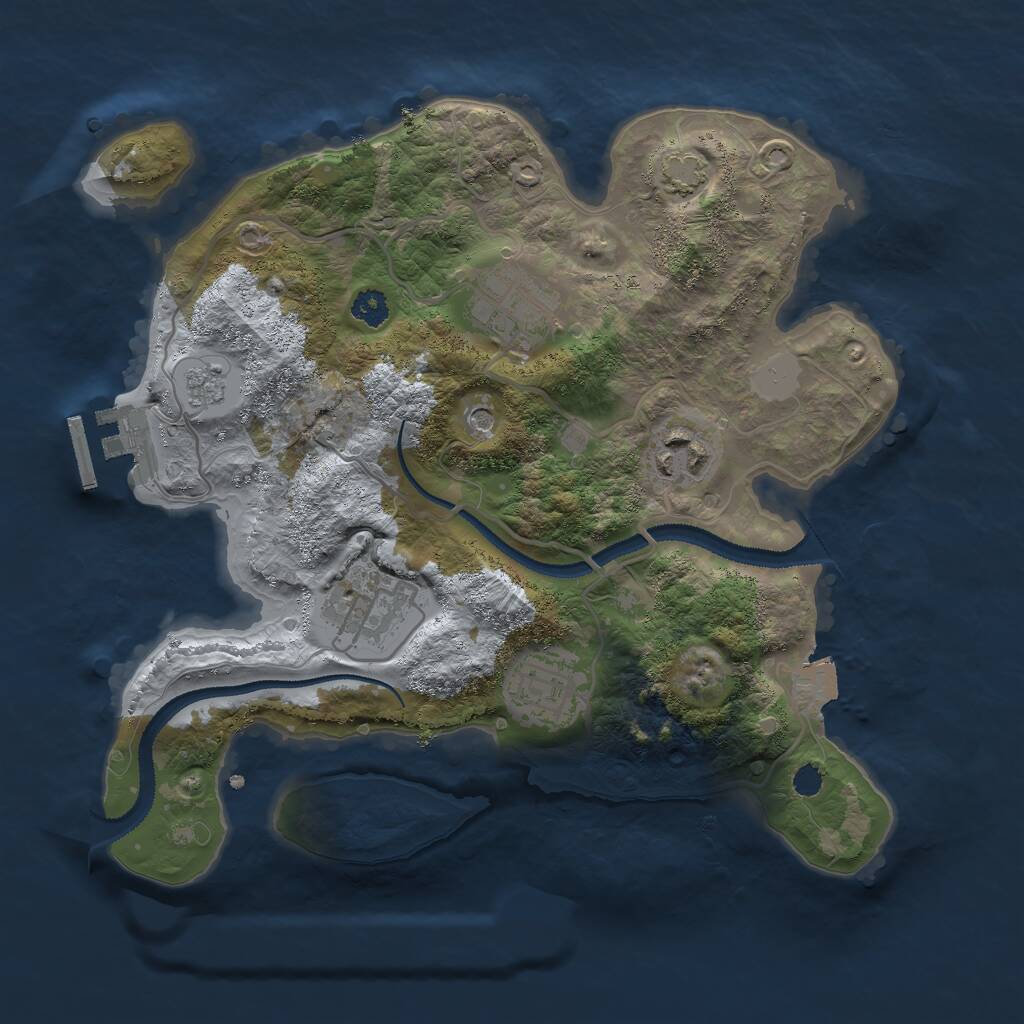 Rust Map: Procedural Map, Size: 2800, Seed: 1894, 9 Monuments