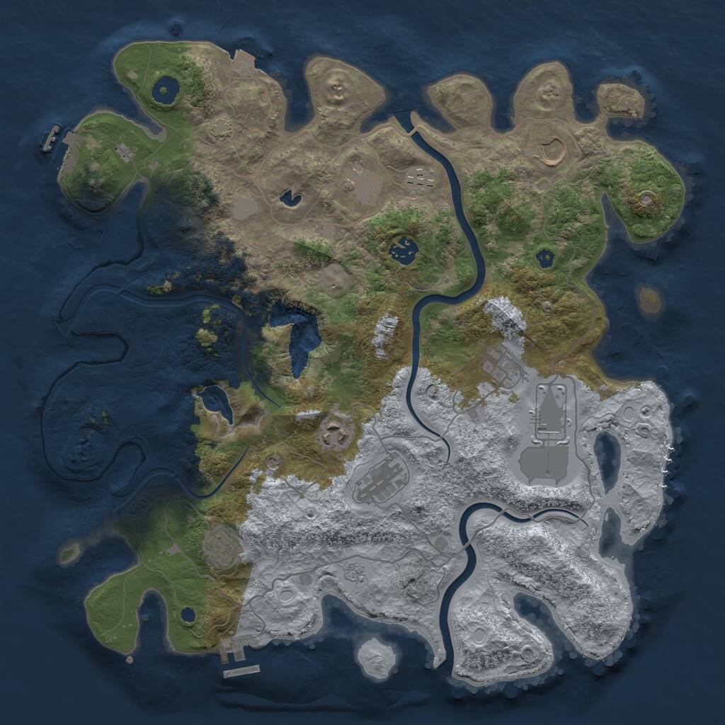 Rust Map: Procedural Map, Size: 4000, Seed: 6413, 15 Monuments