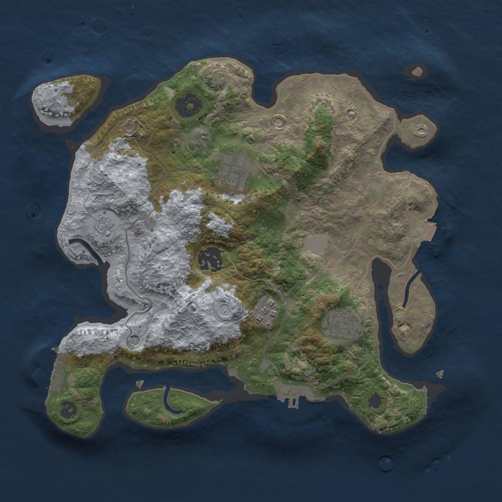 Rust Map: Procedural Map, Size: 3000, Seed: 1894, 12 Monuments