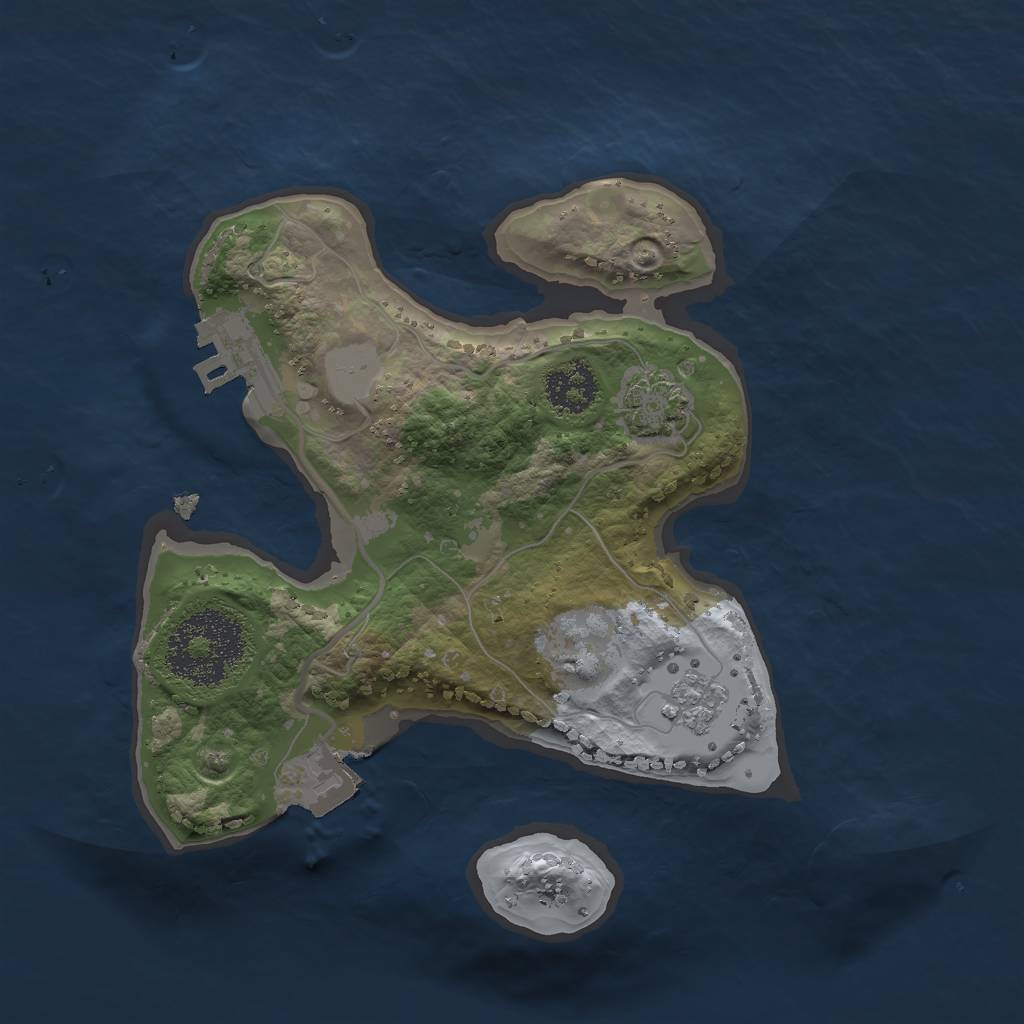 Rust Map: Procedural Map, Size: 2000, Seed: 1461580122, 6 Monuments