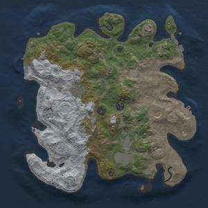 Thumbnail Rust Map: Procedural Map, Size: 3500, Seed: 28157977, 15 Monuments