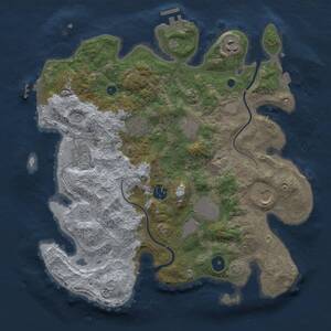 Thumbnail Rust Map: Procedural Map, Size: 3500, Seed: 28157977, 13 Monuments
