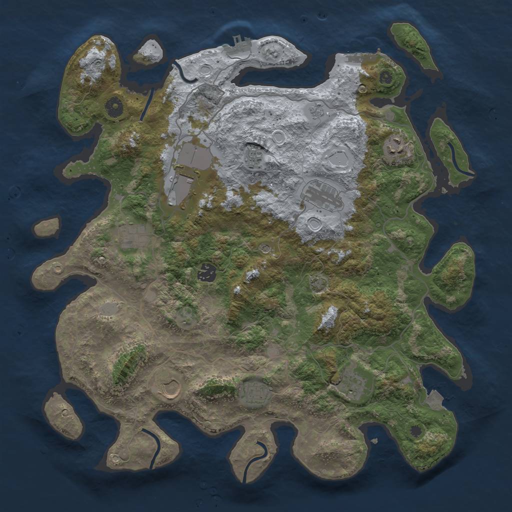 Rust Map: Procedural Map, Size: 4012, Seed: 111111, 17 Monuments