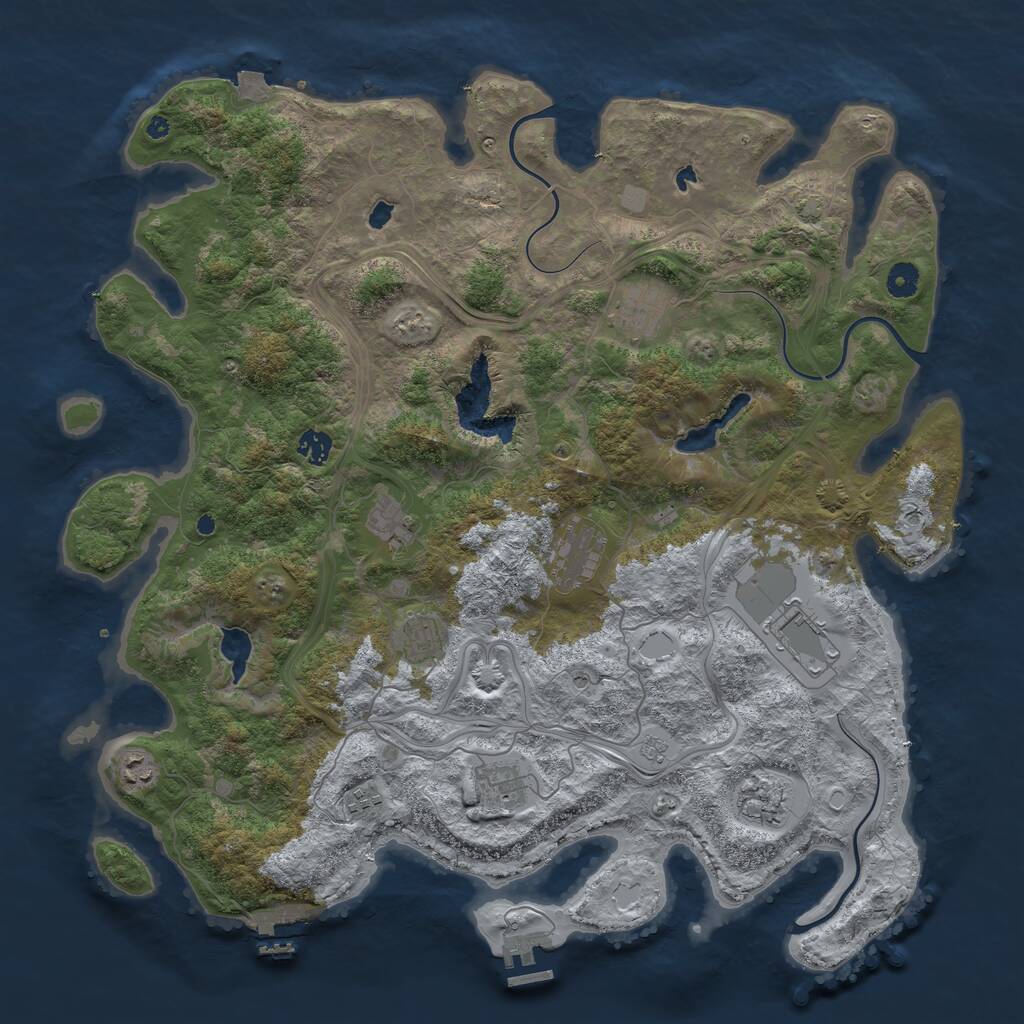Rust Map: Procedural Map, Size: 4500, Seed: 1590503126, 16 Monuments