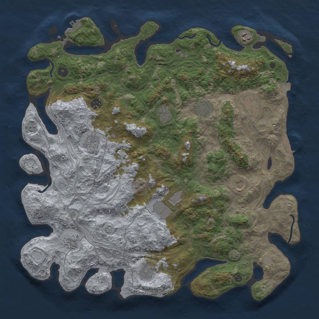 Rust Map: Procedural Map, Size: 4575, Seed: 20021, 19 Monuments