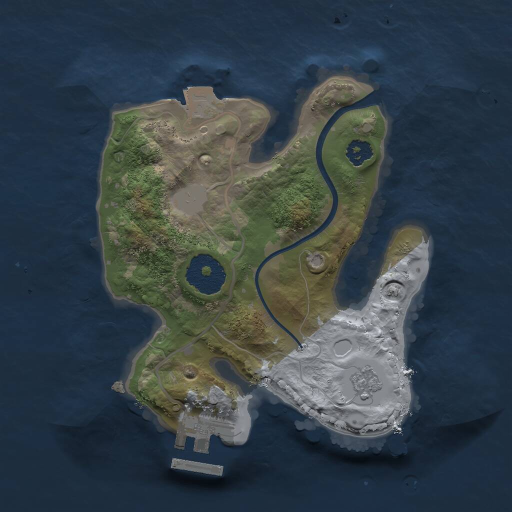 Rust Map: Procedural Map, Size: 2000, Seed: 282078703, 3 Monuments