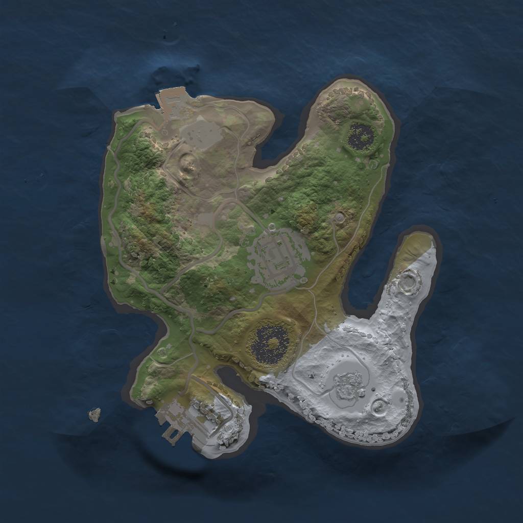 Rust Map: Procedural Map, Size: 2000, Seed: 282078703, 6 Monuments