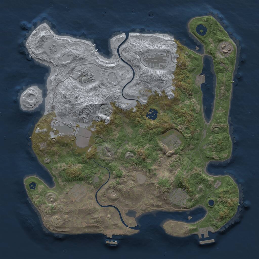 Rust Map: Procedural Map, Size: 3500, Seed: 426285669, 15 Monuments