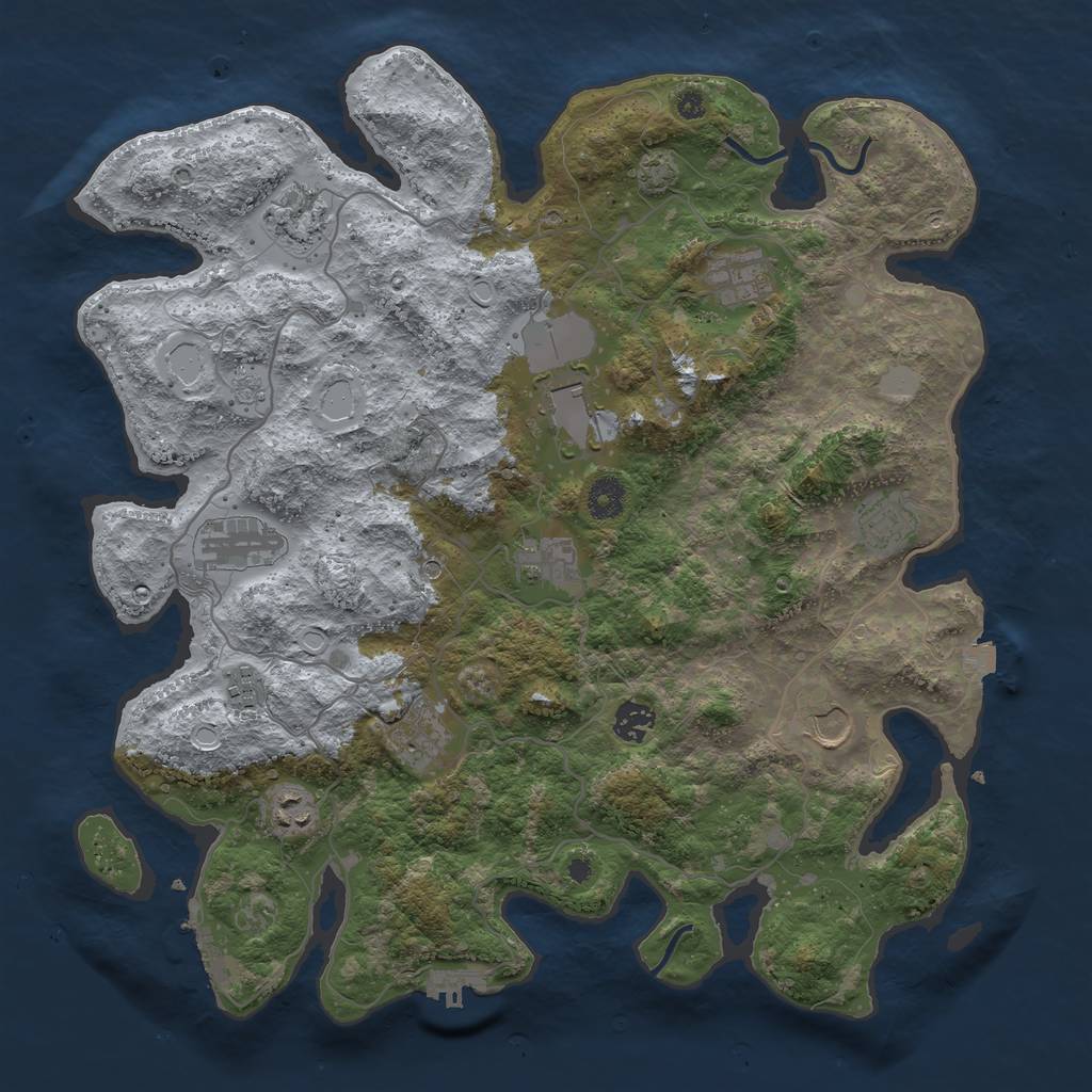 Rust Map: Procedural Map, Size: 4000, Seed: 2086065968, 19 Monuments