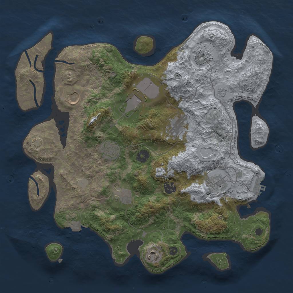 Rust Map: Procedural Map, Size: 3500, Seed: 2147463469, 15 Monuments
