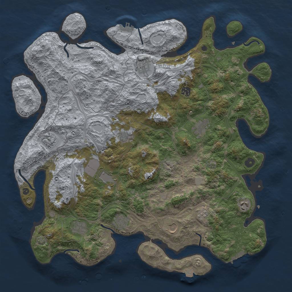 Rust Map: Procedural Map, Size: 4500, Seed: 7744115, 19 Monuments