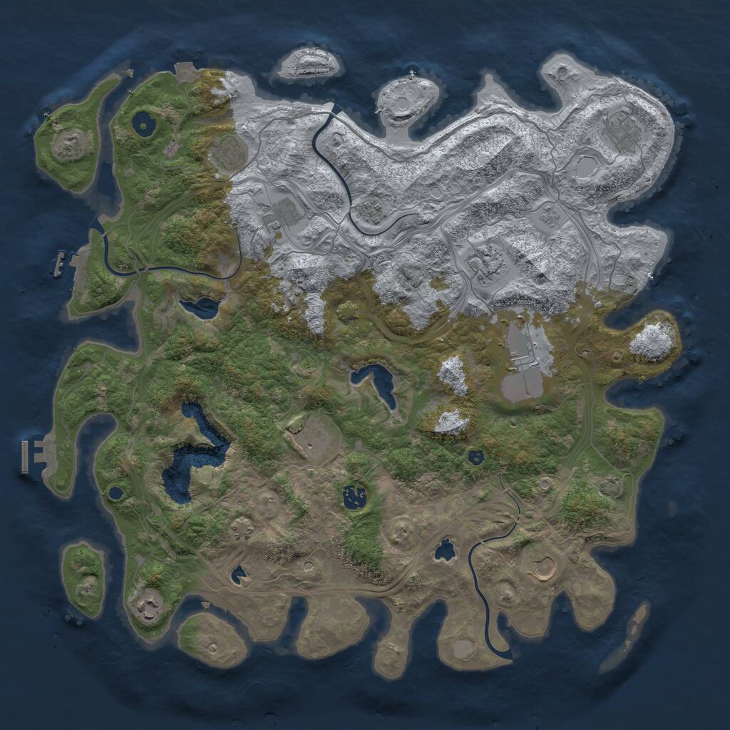 Rust Map: Procedural Map, Size: 4500, Seed: 1931789010, 16 Monuments