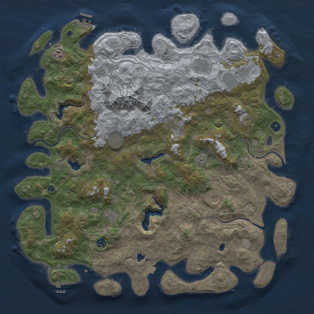 Rust Map: Procedural Map, Size: 5000, Seed: 1332131112, 16 Monuments