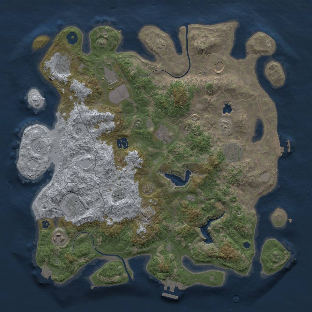 Rust Map: Procedural Map, Size: 4000, Seed: 514944721, 15 Monuments