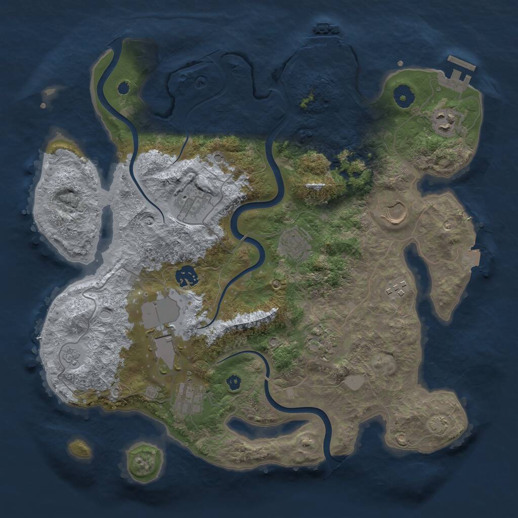 Rust Map: Procedural Map, Size: 3600, Seed: 998488094, 15 Monuments