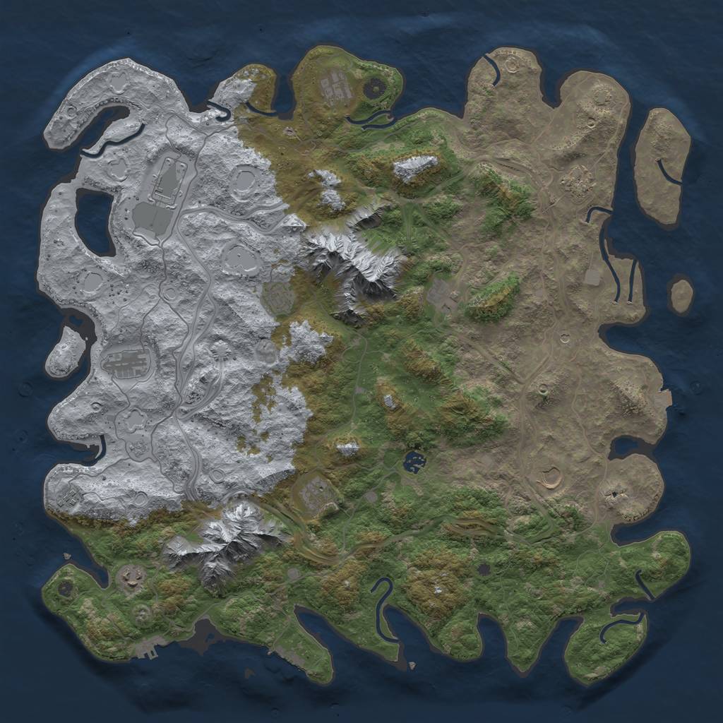 Rust Map: Procedural Map, Size: 5000, Seed: 473, 19 Monuments