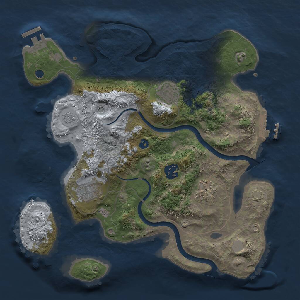 Rust Map: Procedural Map, Size: 3000, Seed: 2147481948, 10 Monuments