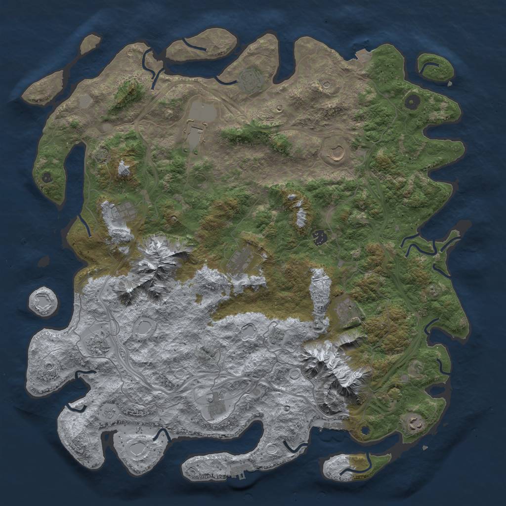 Rust Map: Procedural Map, Size: 5000, Seed: 365978209, 19 Monuments