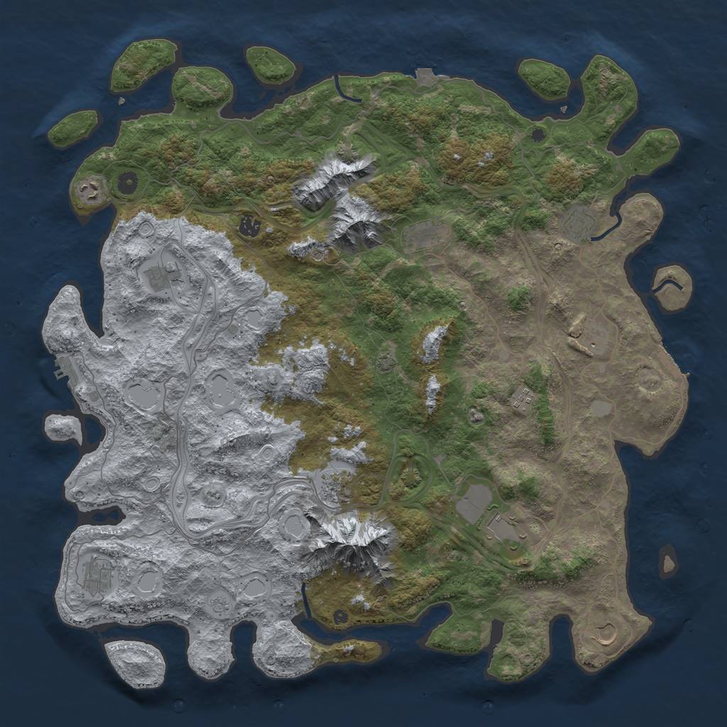 Rust Map: Procedural Map, Size: 5000, Seed: 699952497, 19 Monuments