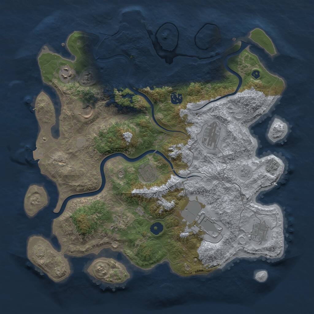 Rust Map: Procedural Map, Size: 3800, Seed: 1721331270, 14 Monuments
